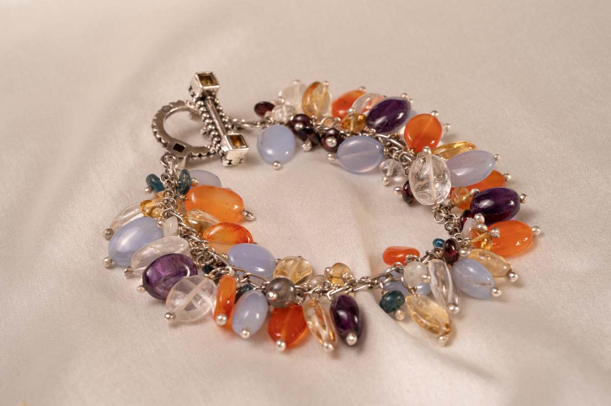 92.5% PURE SILVER AND SEMI PRECIOUS STONE COLLECTION NATURAL STONE BRACELET I