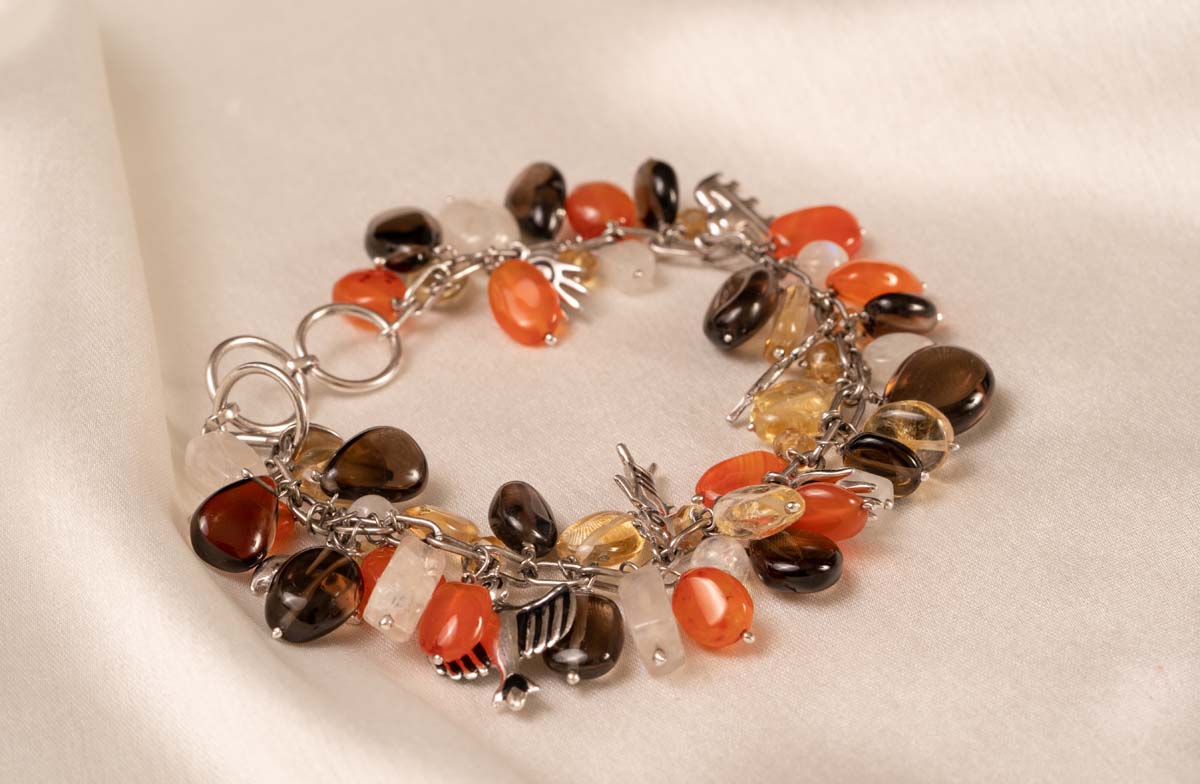 92.5% PURE SILVER AND SEMI PRECIOUS STONE COLLECTION NATURAL STONE BRACELET II