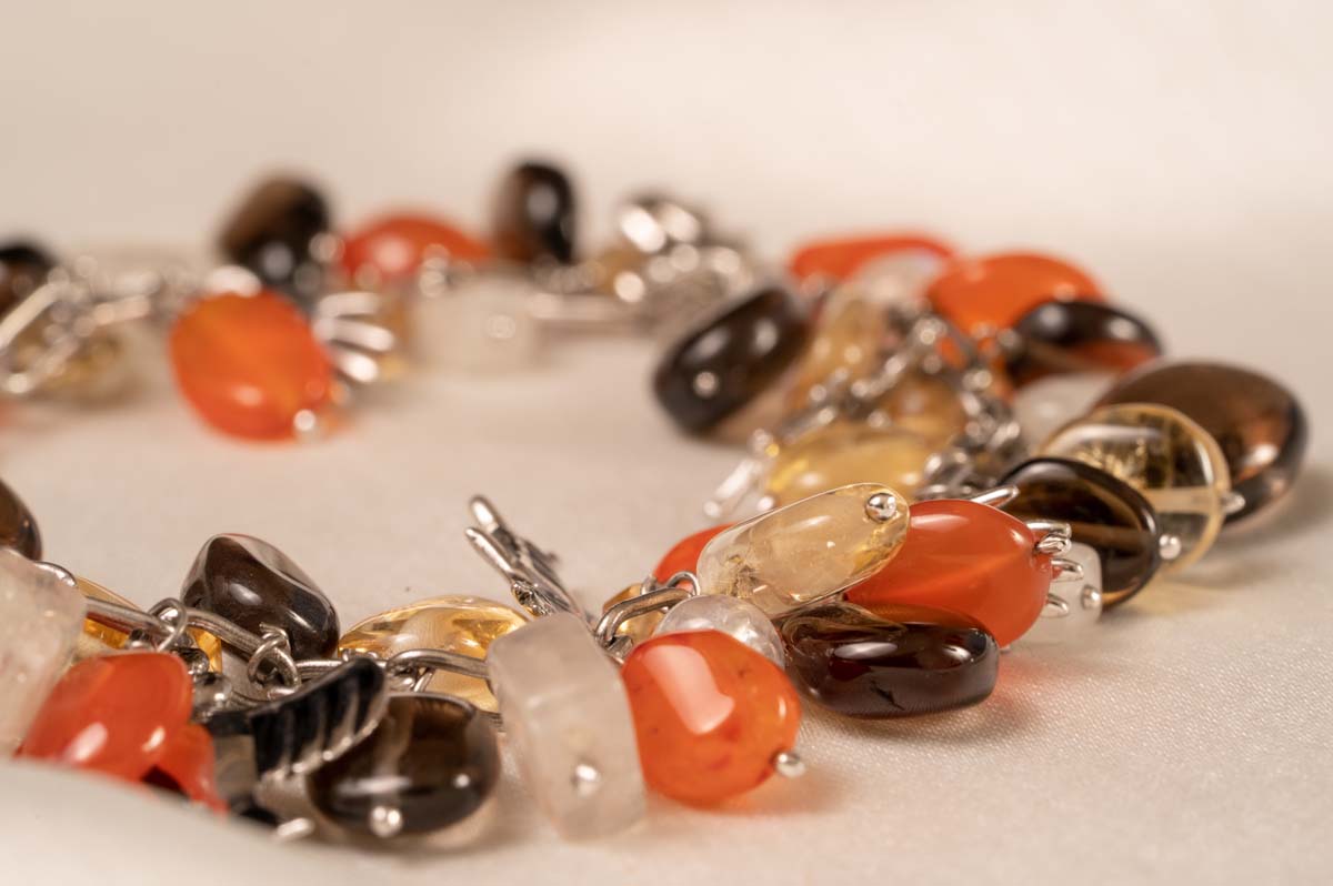 92.5% PURE SILVER AND SEMI PRECIOUS STONE COLLECTION NATURAL STONE BRACELET II