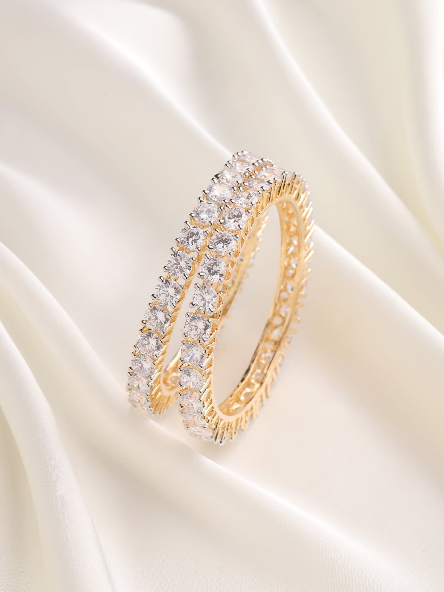 CLASSIC SOLITAIRE BANGLES GOLD (PAIR)
