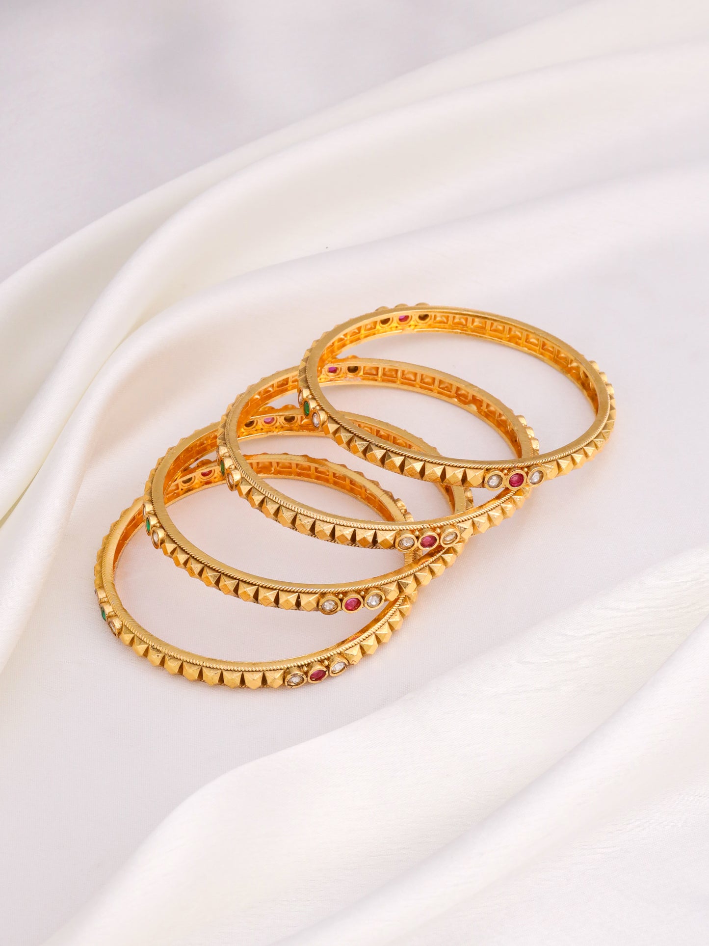 MULTI GOLD BANGLES (SET OF 4)
