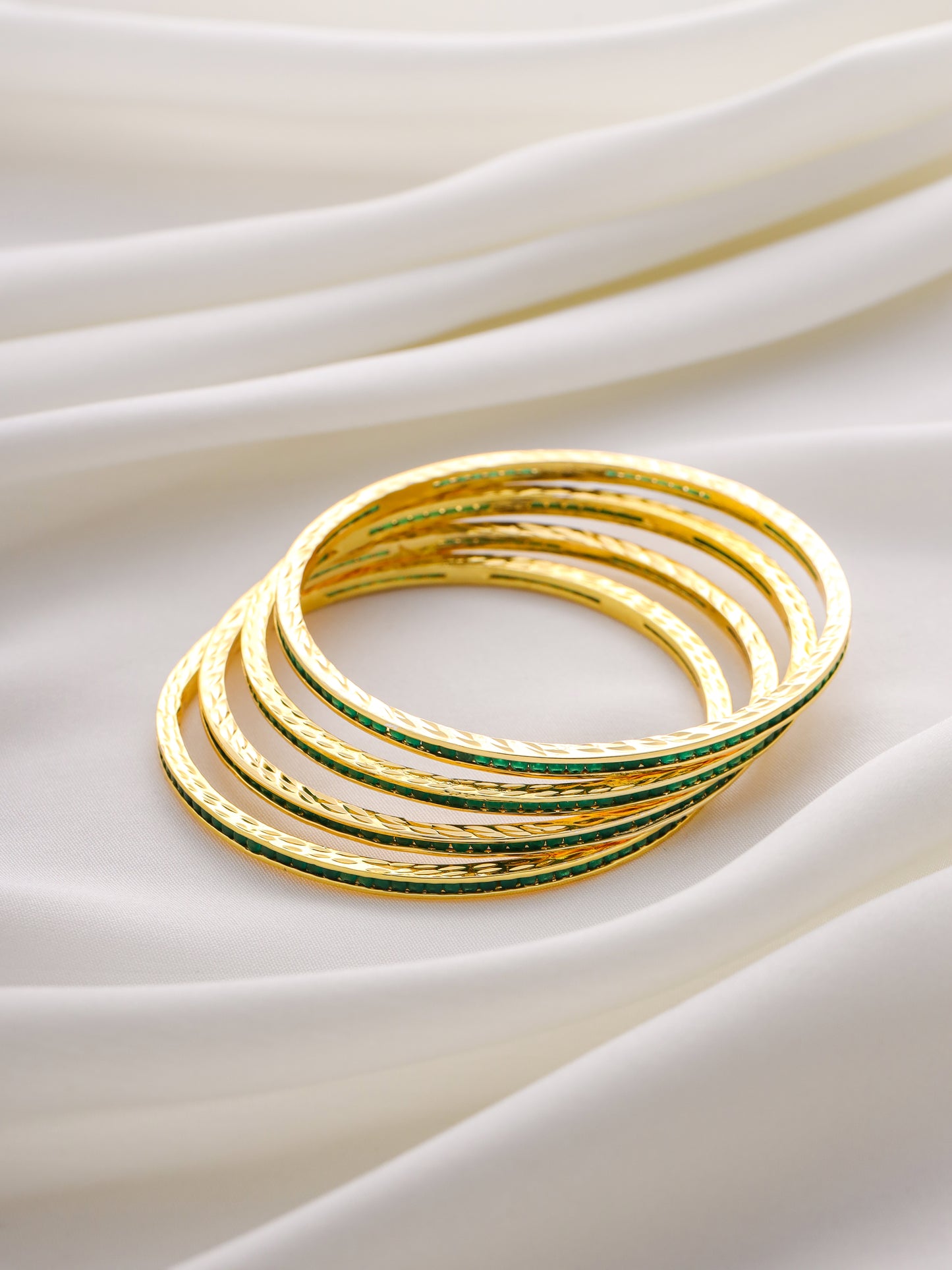RIVIERA GREEN BANGLES (SET OF 4)