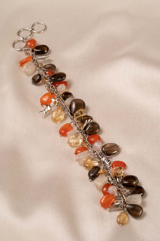 92.5% PURE SILVER AND SEMI PRECIOUS STONE COLLECTION NATURAL STONE BRACELET II