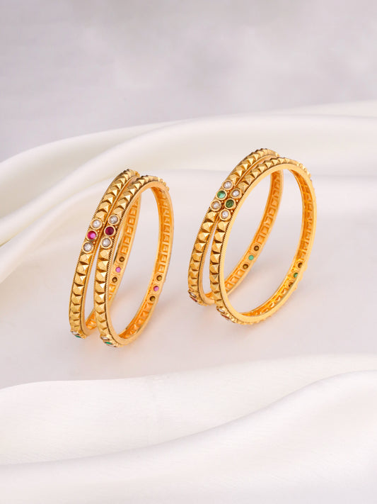MULTI GOLD BANGLES (SET OF 4)