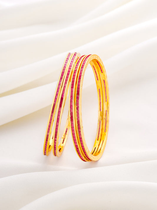 RIVIERA RED BANGLES (SET OF 4)