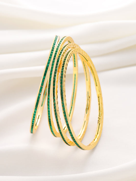 RIVIERA GREEN BANGLES (SET OF 4)